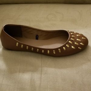 Brown and Gold Ballet Flats